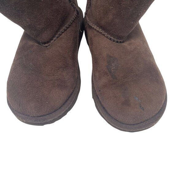 Ugg Girls Brown Suede Mid Calf Boots Size 12 Shearling Lining Outdoor Sole - Picture 8 of 14